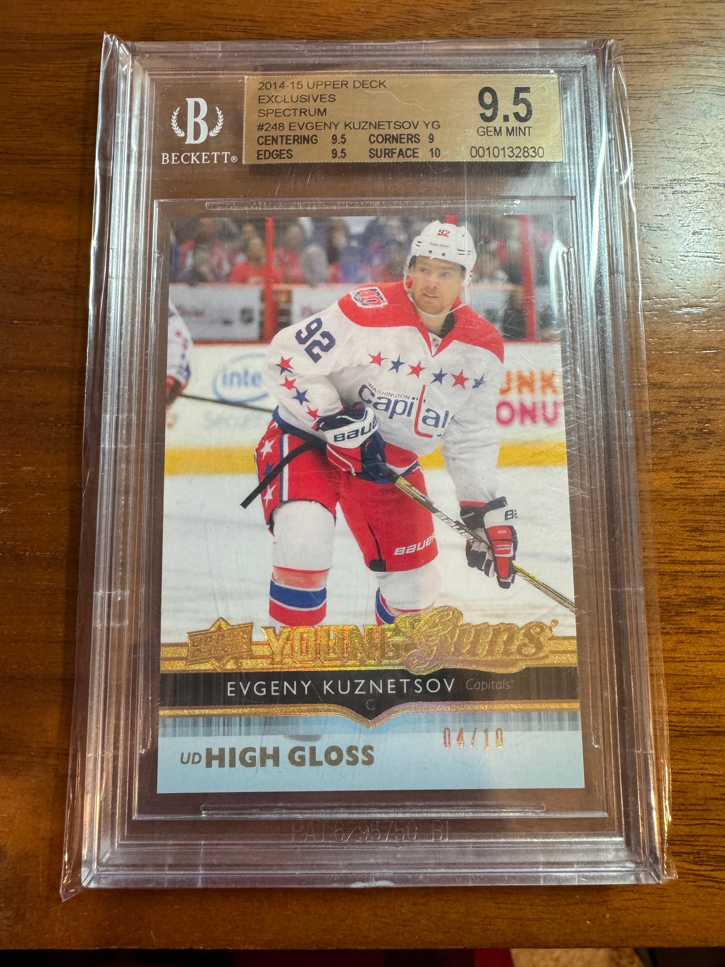 EVGENY KUZNETSOV - 2014 Upper Deck Young Guns HIGH GLOSS #248, /10, BGS 9.5