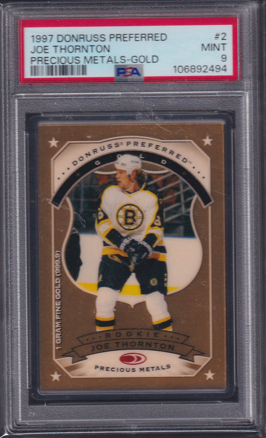 JOE THORNTON - 1997 Donruss Preferred Precious Metals GOLD Rookie #2, PSA 9
