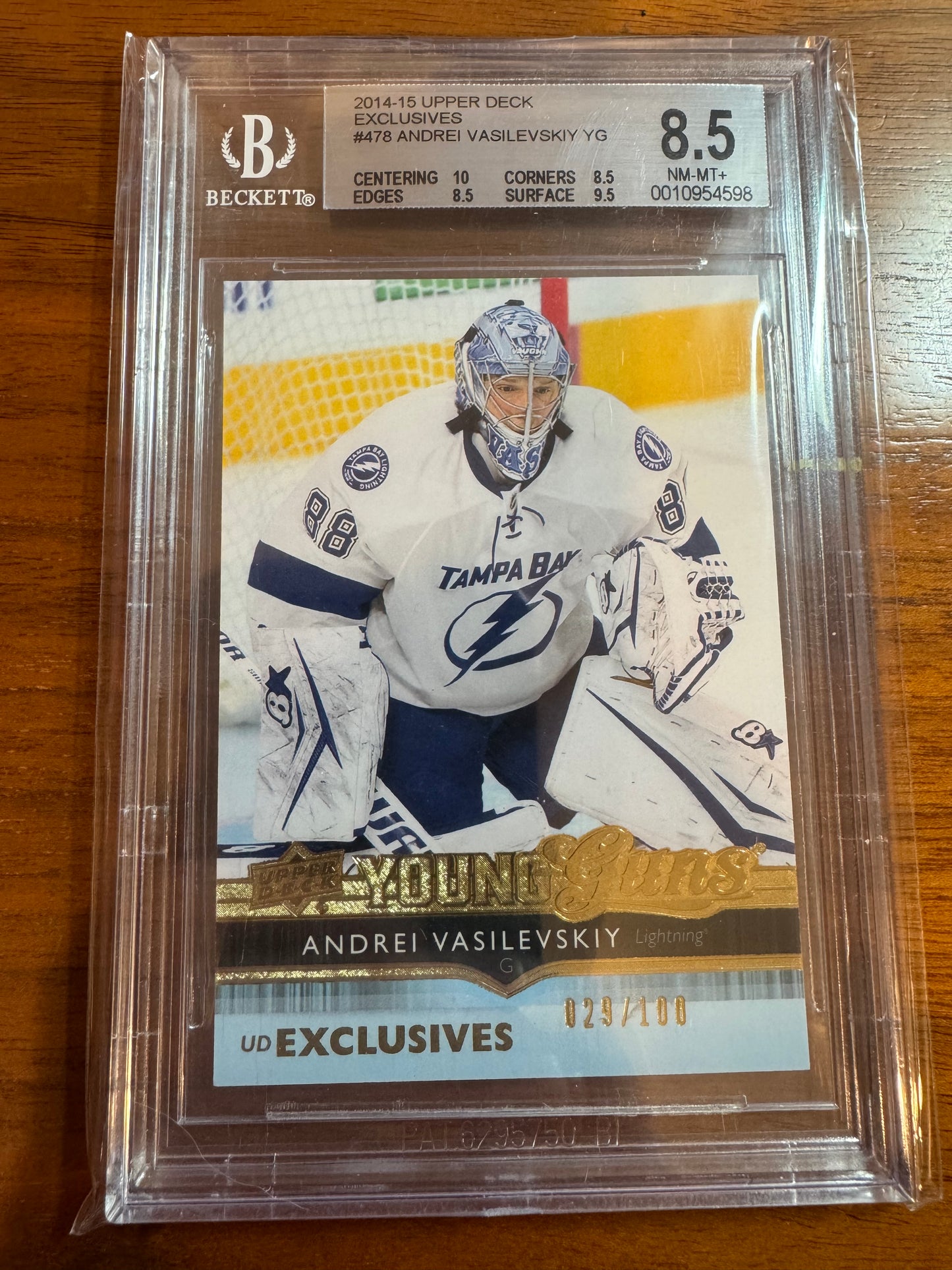 ANDREI VASILEVSKIY - 2014 Upper Deck Young Guns EXCLUSIVES #478, /100, BGS 8.5
