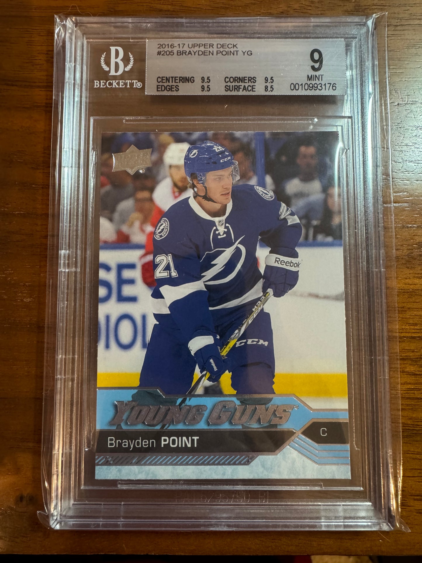 BRAYDEN POINT - 2016 Upper Deck Young Guns #205, BGS 9