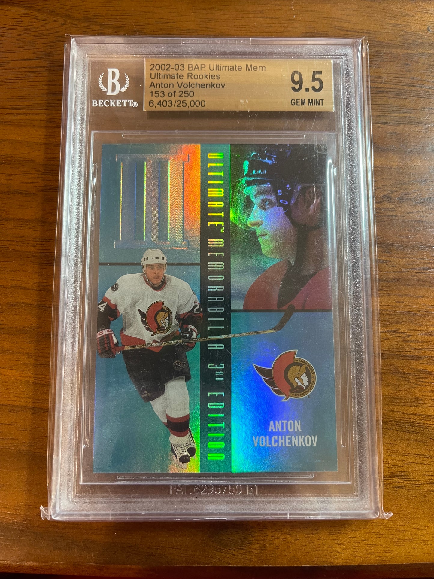 ANTON VOLCHENKOV - 2002 BAP Ultimate Memorabilia #26, /250, BGS 9.5