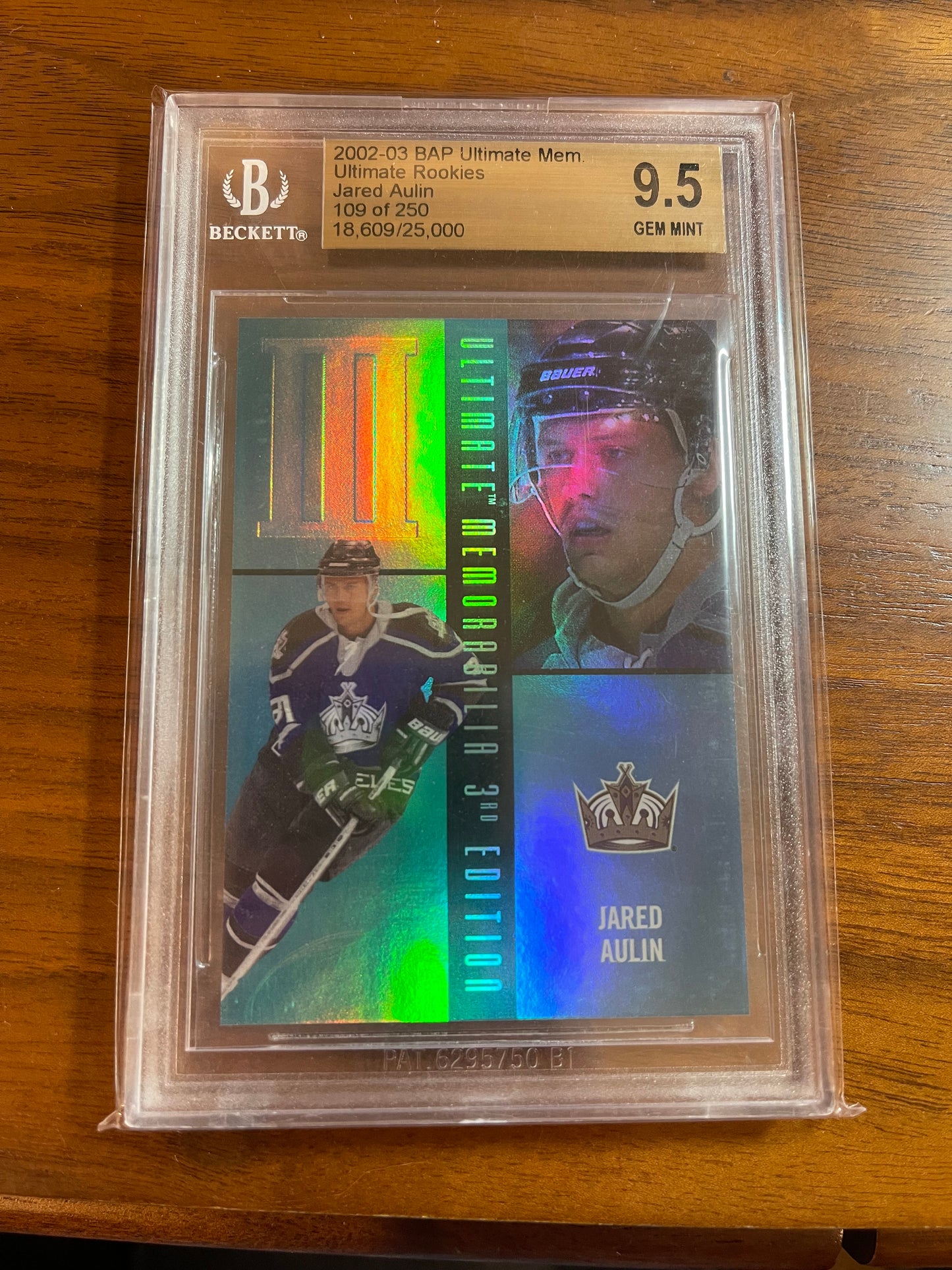 JARED AULIN - 2002 BAP Ultimate Memorabilia Rookie #75, /250 BGS 9.5