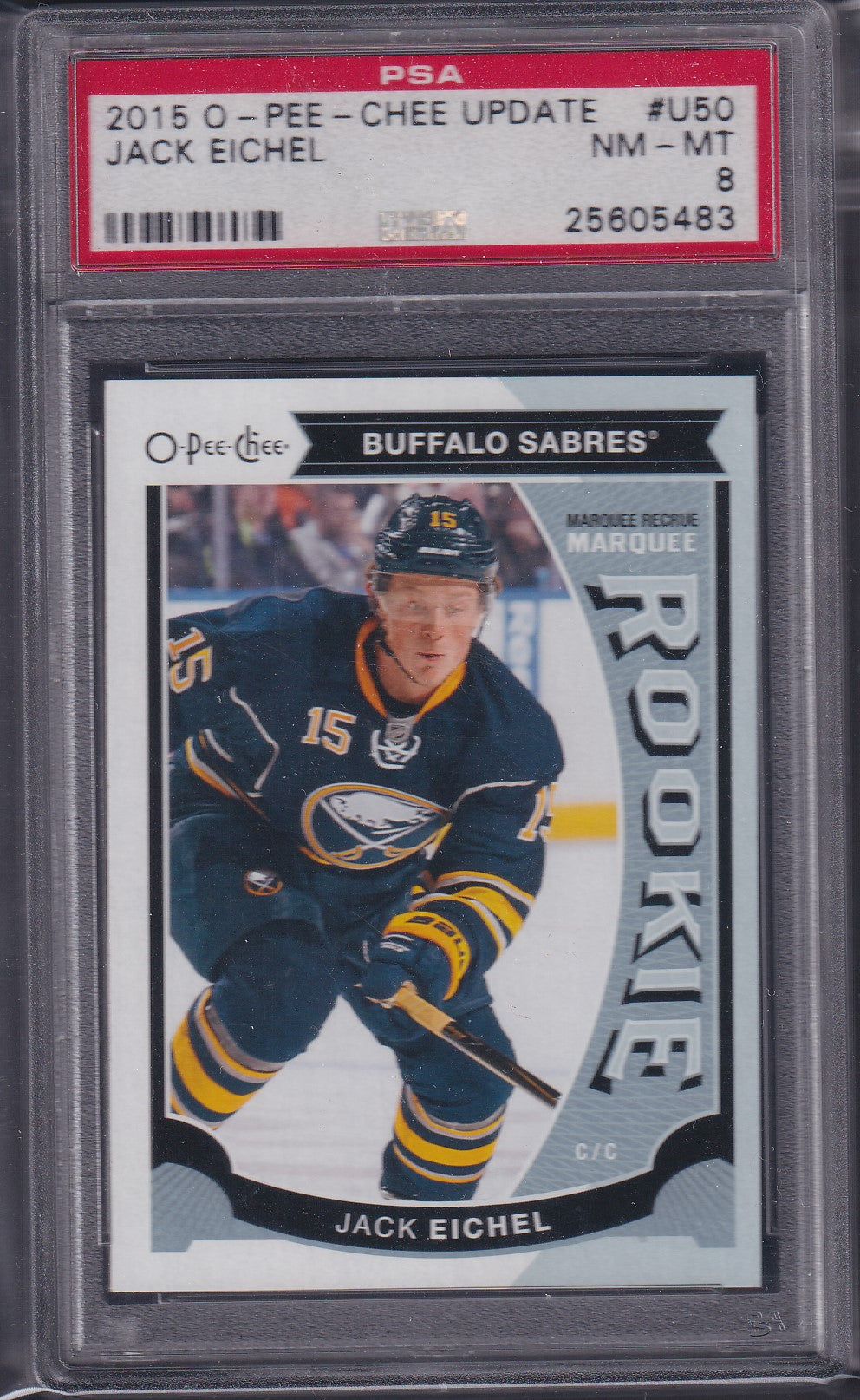 JACK EICHEL - 2015 O-Pee-Chee Marquee Rookie Update #U50, PSA 8