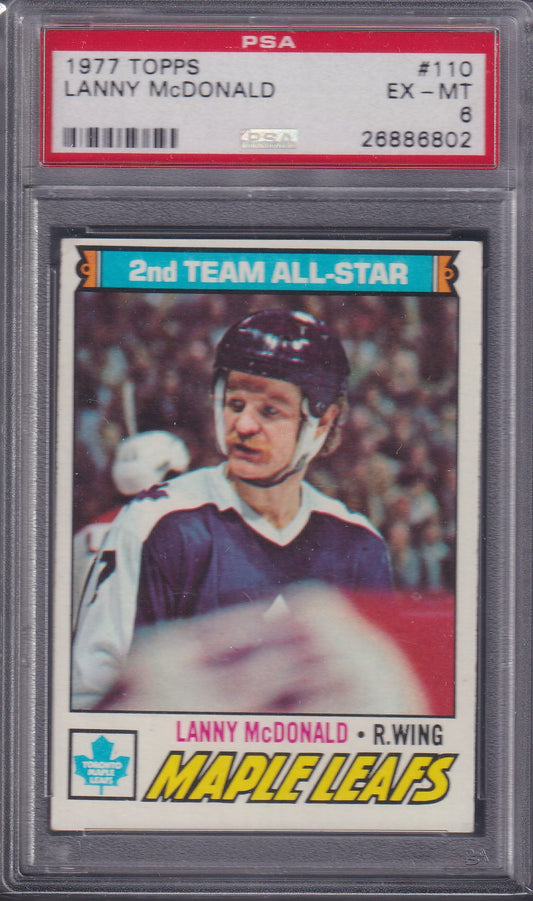 LANNY MCDONALD - 1977 Topps 2nd All Star Team #110, PSA 6