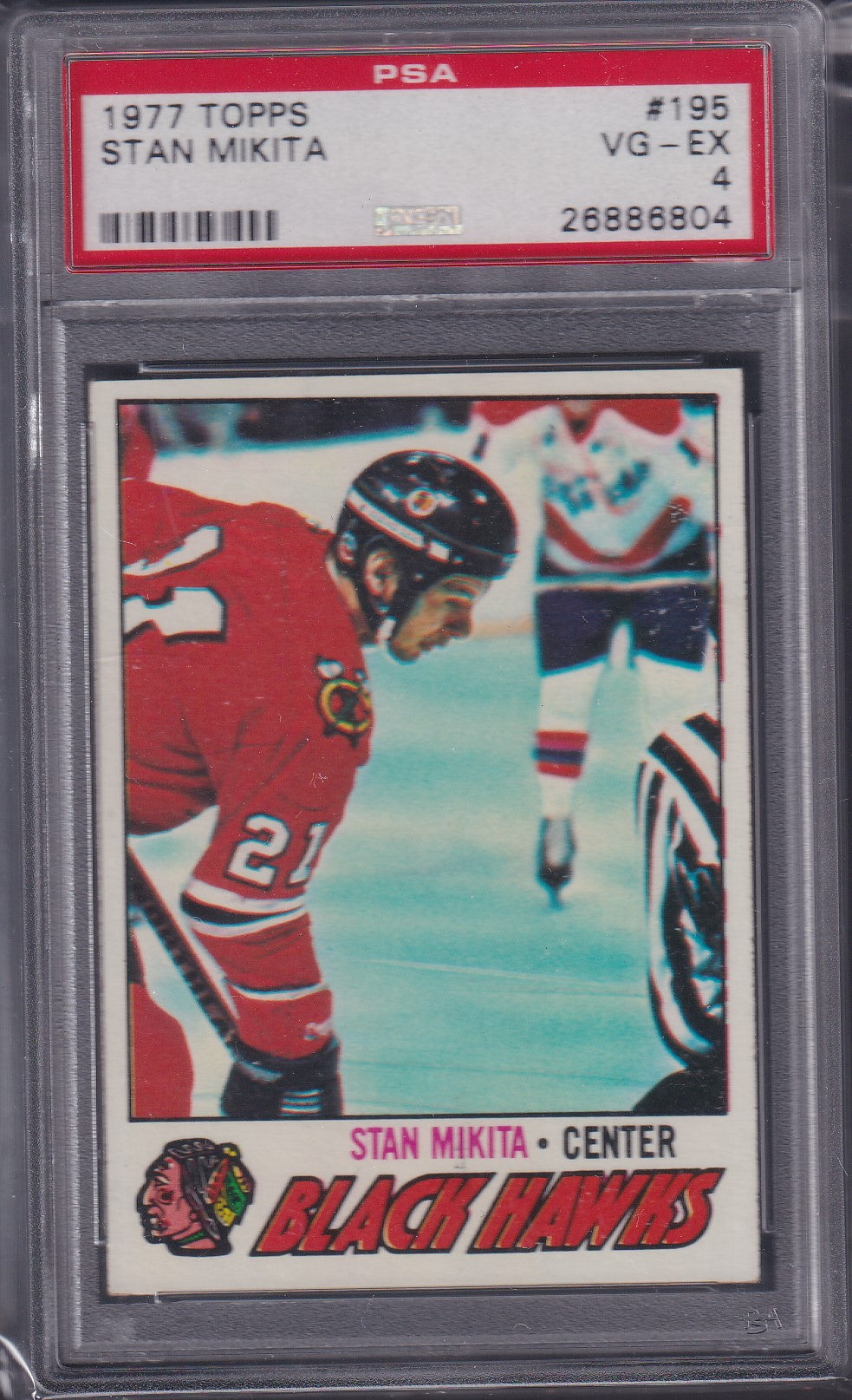 STAN MIKITA - 1977 Topps #195, PSA 4