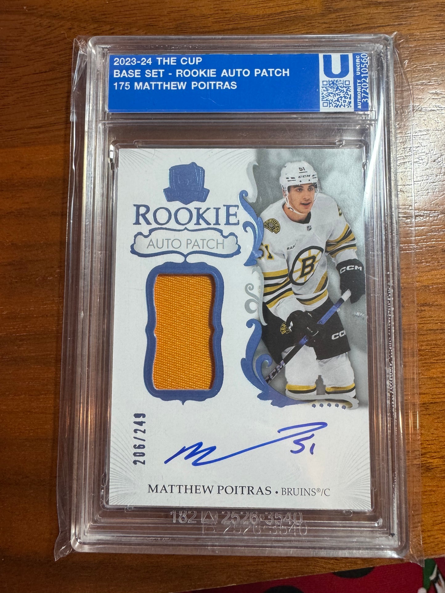 MATTHEW POITRAS - 2023 The Cup Rookie Auto Patch #175, /249