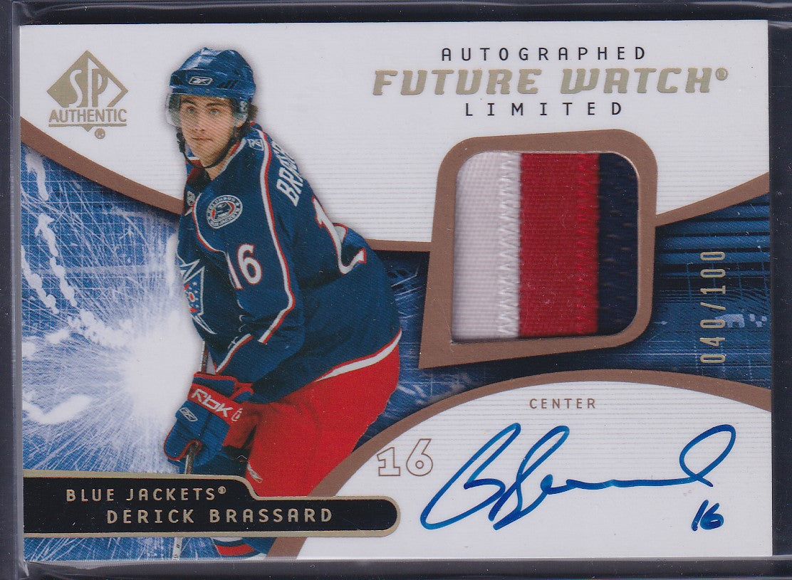 DERICK BRASSARD - 2008 SP Authentic Future Watch Auto Patch #196, /100