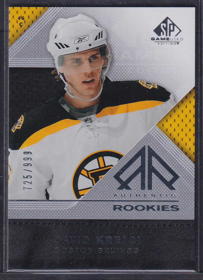 DAVID KREJCI - 2007 SP Game Used Authentic Rookies #181, /999