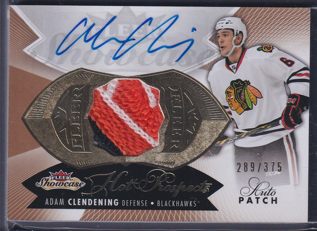 ADAM CLENDENING - 2014 Fleer Showcase Hot Prospects Rookie Auto Patch #168, /375