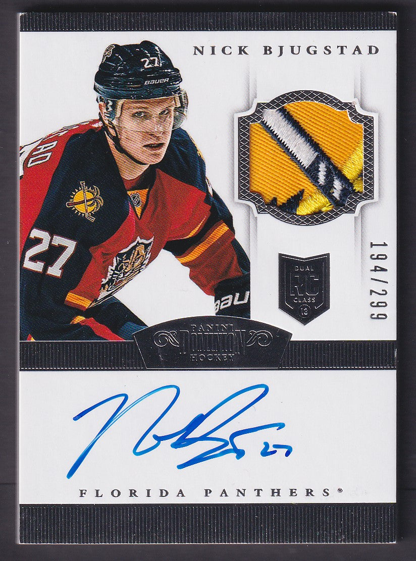 NICK BJUGSTAD - 2013 Panini Dominion Rookie Auto Patch #159, /299