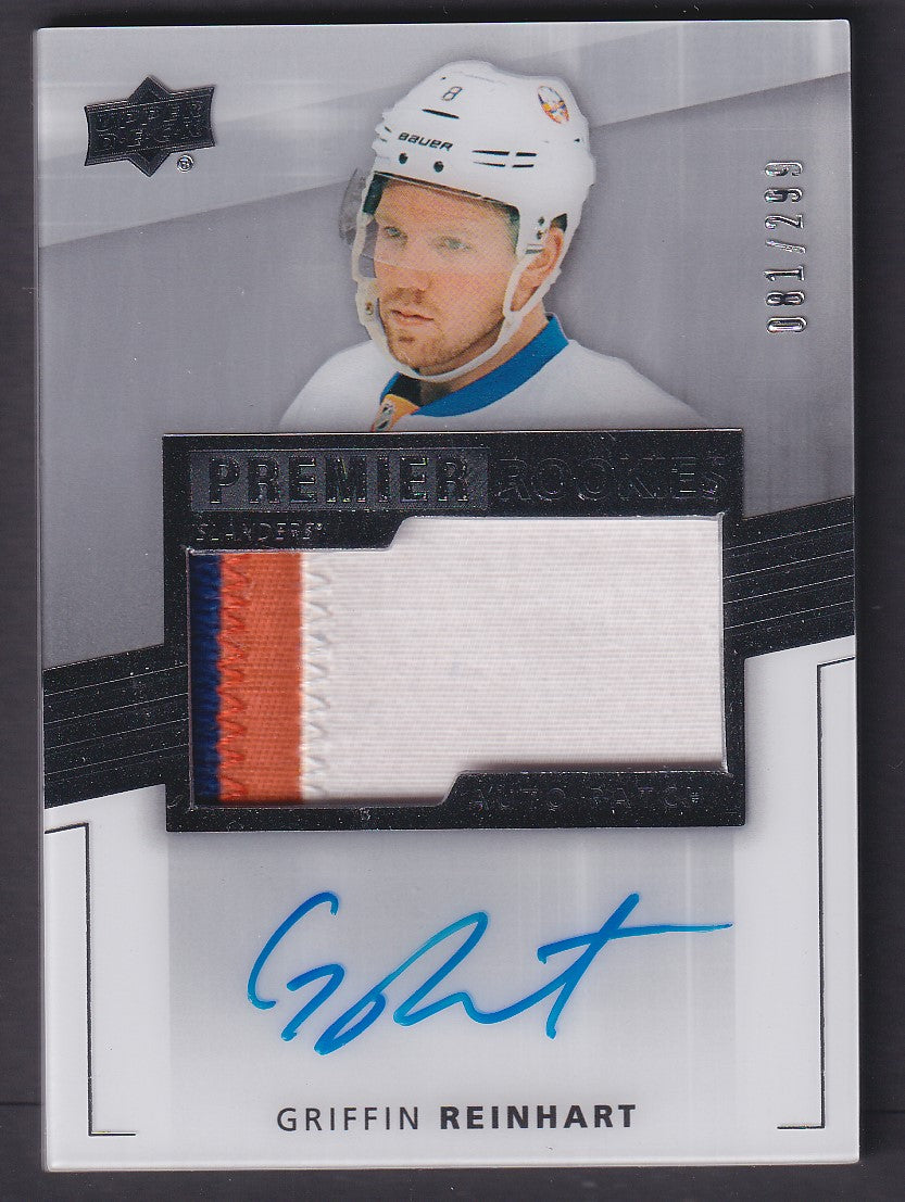 GRIFFIN REINHART - 2014 Upper Deck Premier Rookie Auto Patch #84, /299