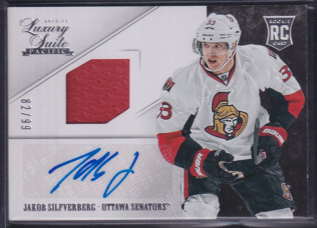 JAKOB SILFVERBERG - 2012 Panini Luxury Suite Rookie Auto Patch #88, /99