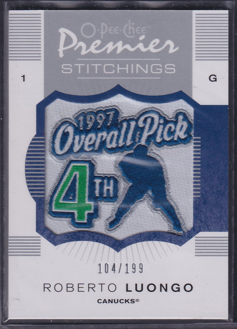 ROBERTO LUONGO - 2007 O-Pee-Chee Premier Stitchings #PS-RL, /199