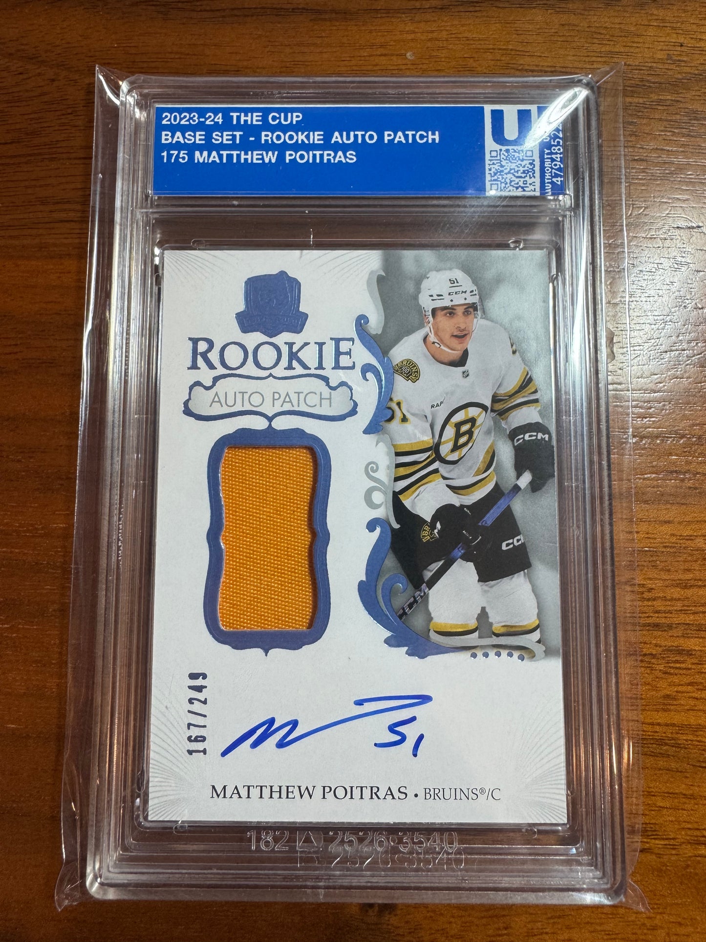 MATTHEW POITRAS - 2023 The Cup Rookie Auto Patch #175, /249