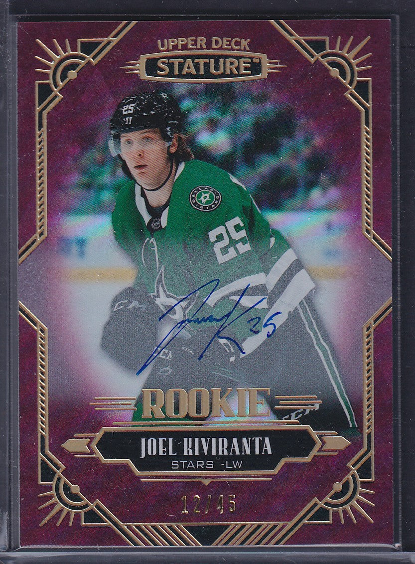 JOEL KIVIRANTA - 2020 Upper Deck Stature Rookie Auto #189, /45