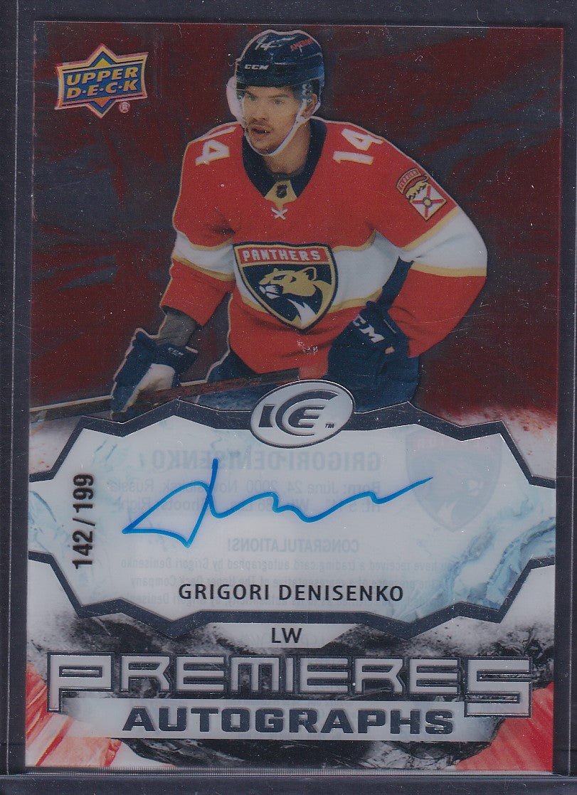 GRIGORI DENISENKO - 2021 Upper Deck Ice Premieres Autographs #IPA-GD, /199