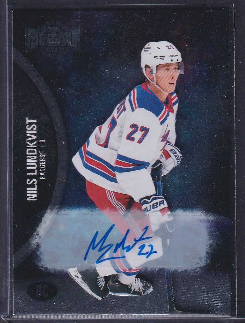 NILS LUNDKVIST - 2021 Skybox Metal Universe Rookie Auto #189, /399