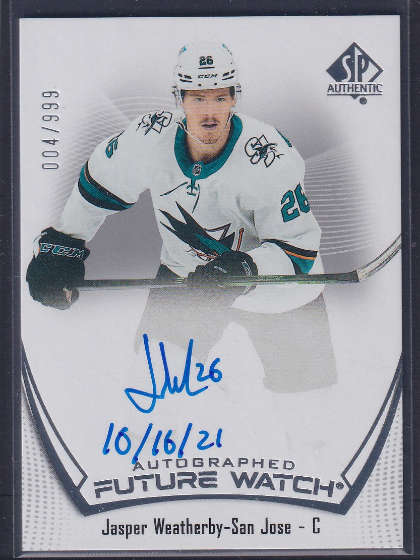 JASPER WEATHERBY - 2021 SP Authentic Future Watch Auto INSCRIBED #153, /50