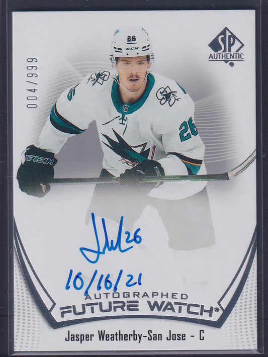 JASPER WEATHERBY - 2021 SP Authentic Future Watch Auto INSCRIBED #153, /50