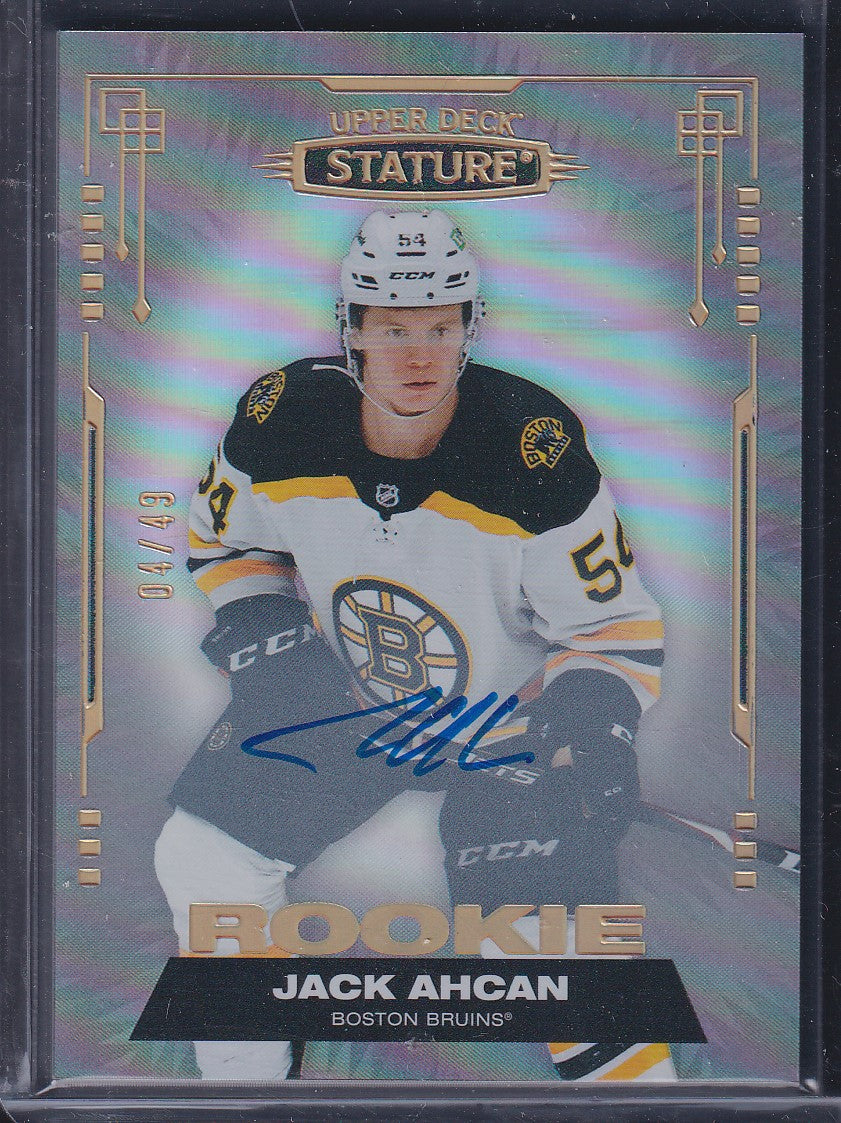 JACK AHCAN - 2021 Upper Deck Stature Rookie Auto #133, /49