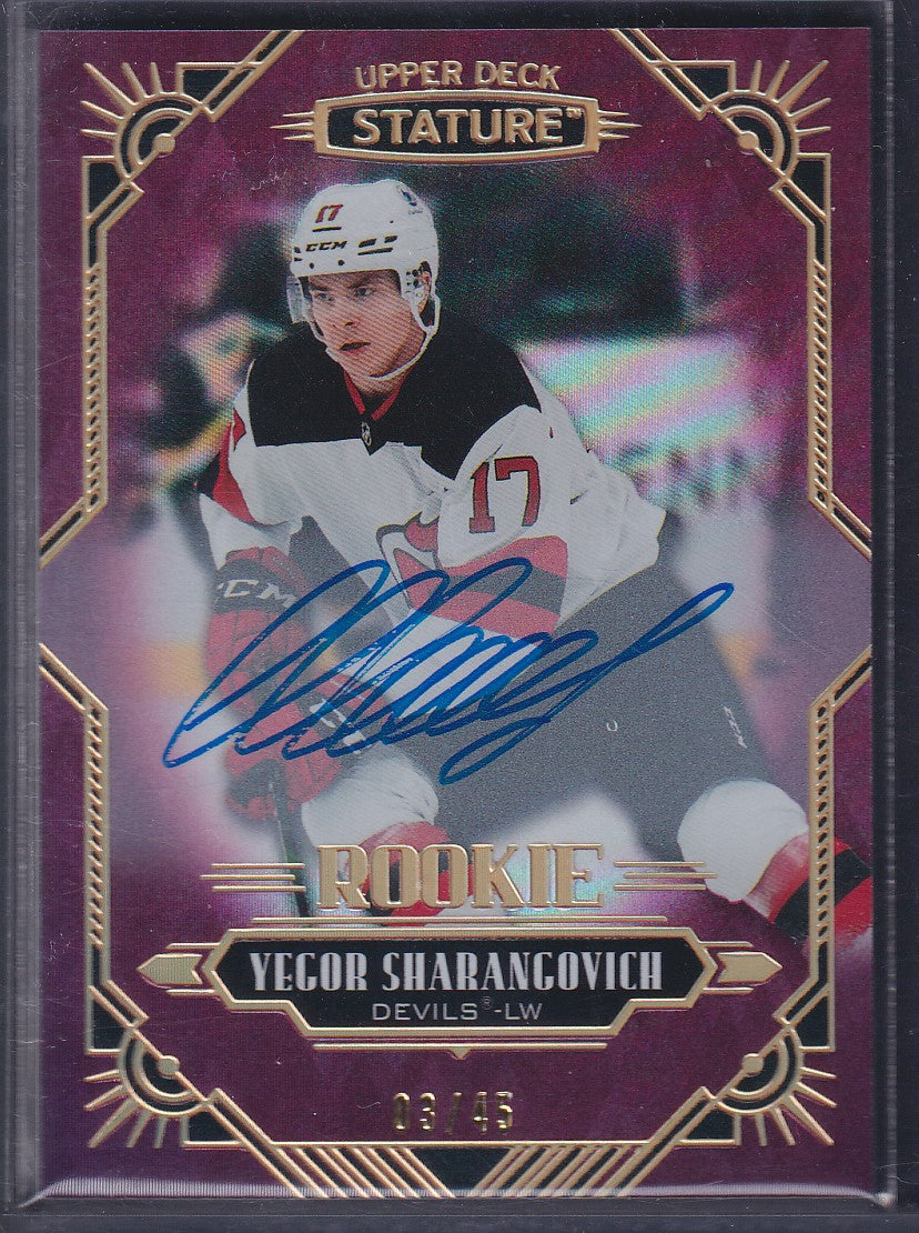 YEGOR SHARANGOVICH - 2020 Upper Deck Stature Rookie Auto #127, /45