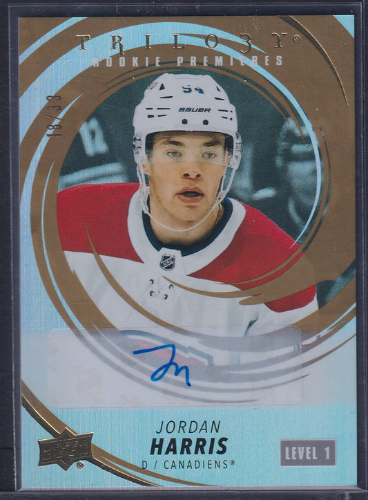 JORDAN HARRIS - 2022 Upper Deck Trilogy Rookie Premieres Auto #219, /33