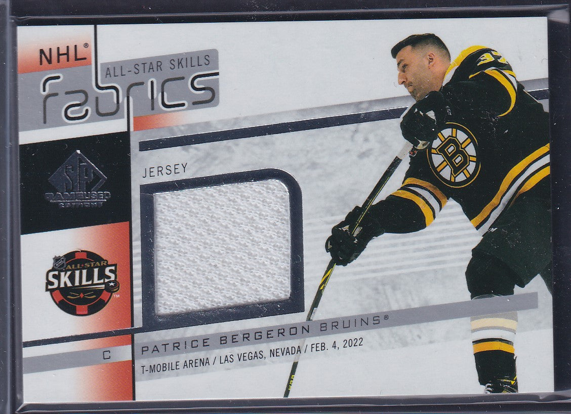 PATRICE BERGERON - 2022 SP Game Used NHL All-Star Skills Fabrics #AS-3