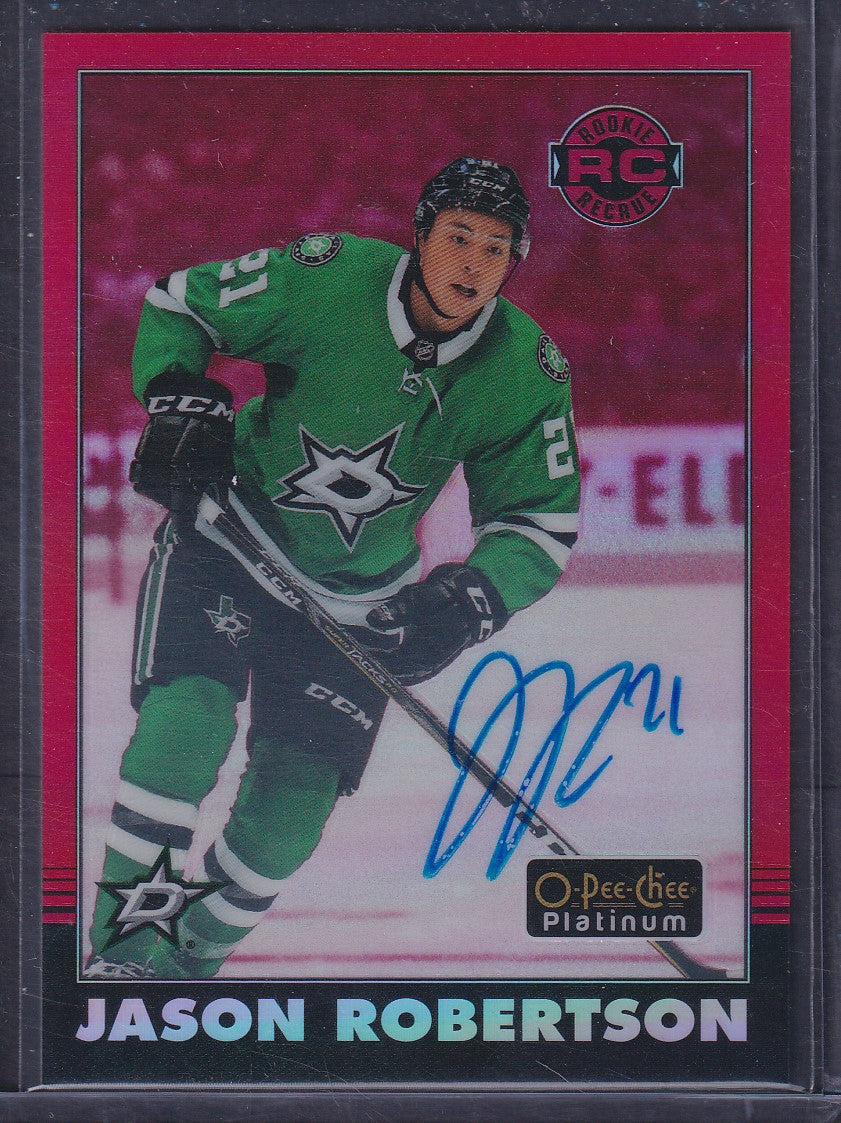 JASON ROBERTSON - 2020 O-Pee-Chee Rookie RED RAINBOW AUTO #R-93