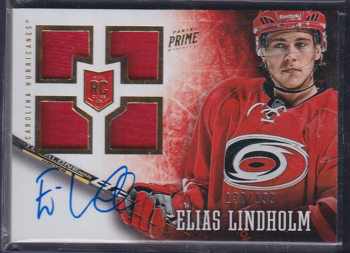ELIAS LINDHOLM - 2013 Panini Prime Rookie Auto Patch #169, /199