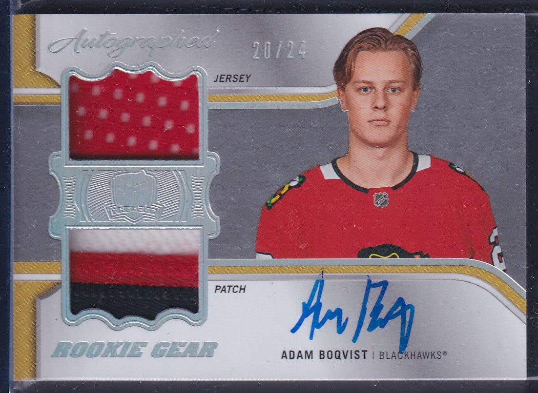 ADAM BOQVIST - 2019 The Cup Rookie Gear Auto Patch #ARG-AB, /24