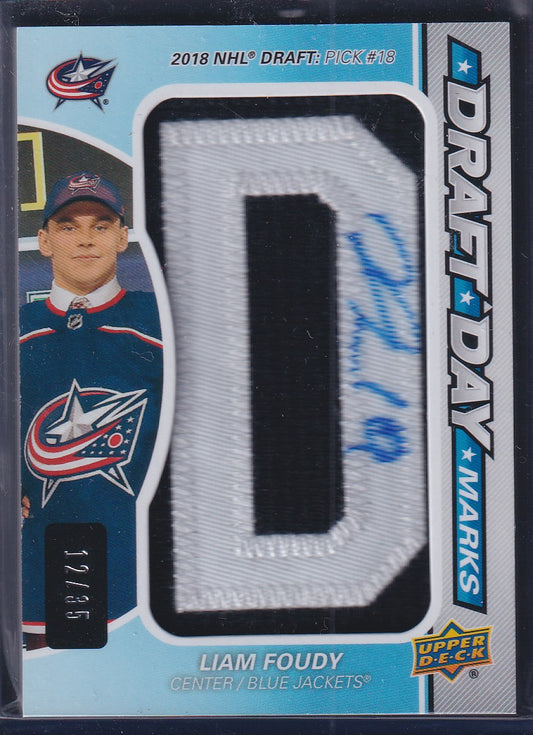LIAM FOUDY - 2020 SP Game Used Draft Day Marks Auto D #DDM-LF, /35