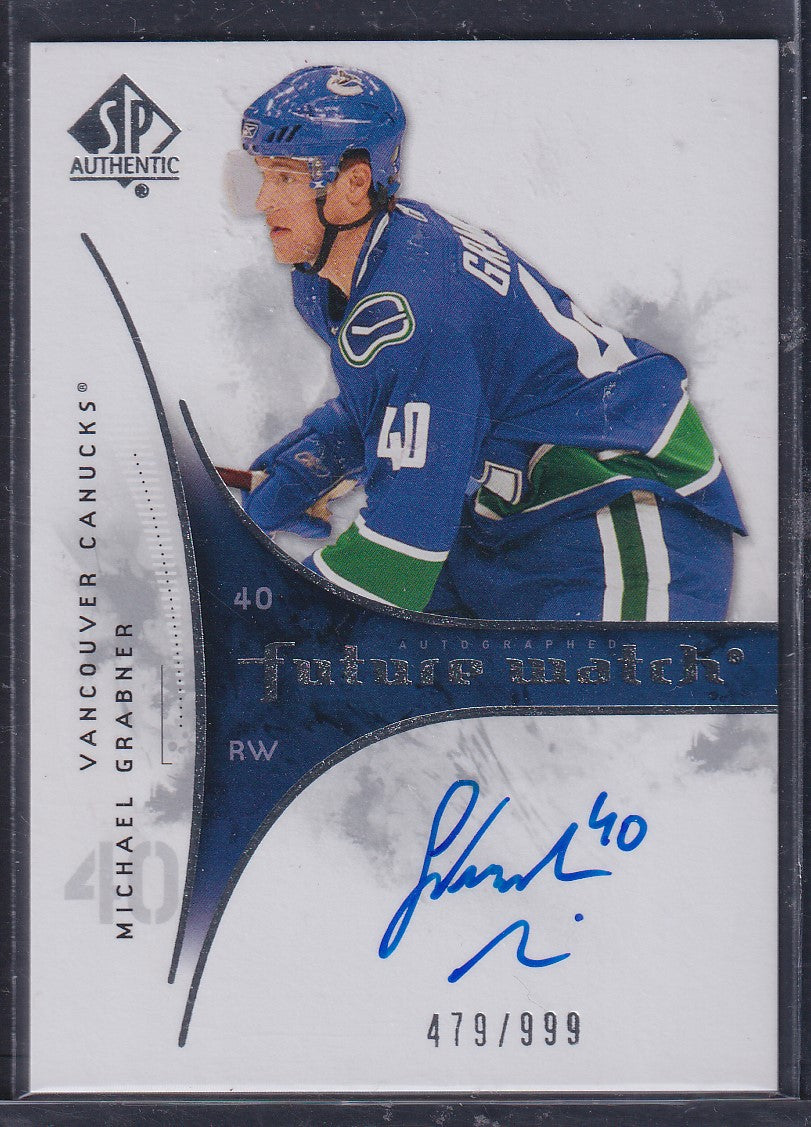 MICHAEL GRABNER - 2009 SP Authentic Future Watch Auto #208, /999