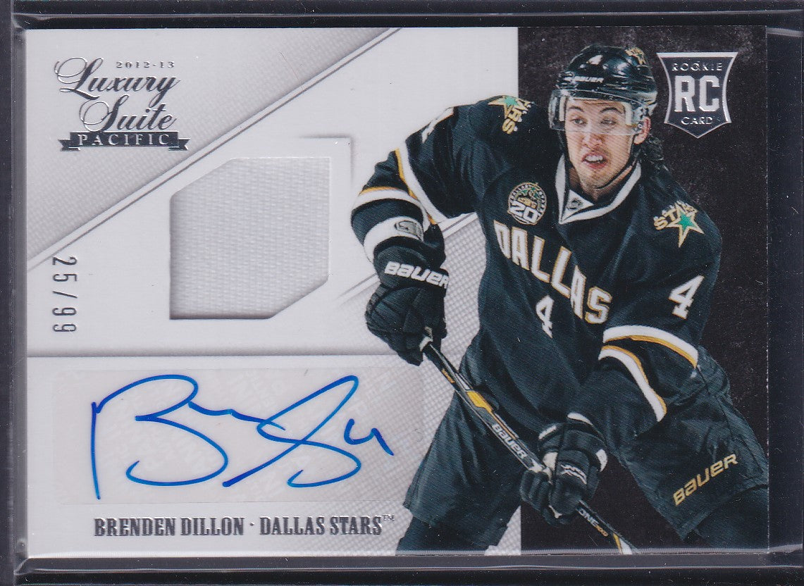 BRENDEN DILLON - 2012 Panini Luxury Suite Rookie Auto Patch #72, /99