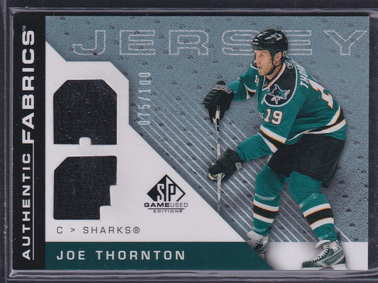 JOE THORNTON - 2007 Upper Deck SP Game Used Authentic Fabrics #AF-JT, /100