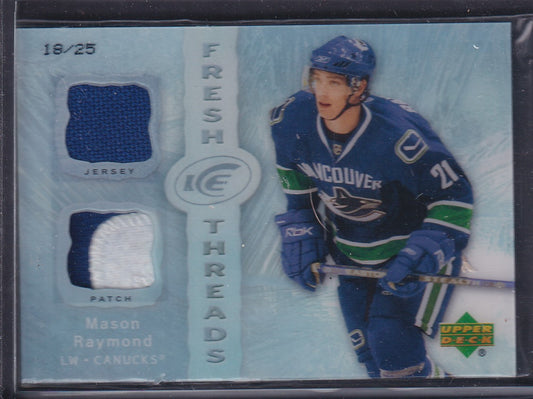 MASON RAYMOND - 2007 Upper Deck Ice Fresh Threads Patch Rookie #FT-MR, /25