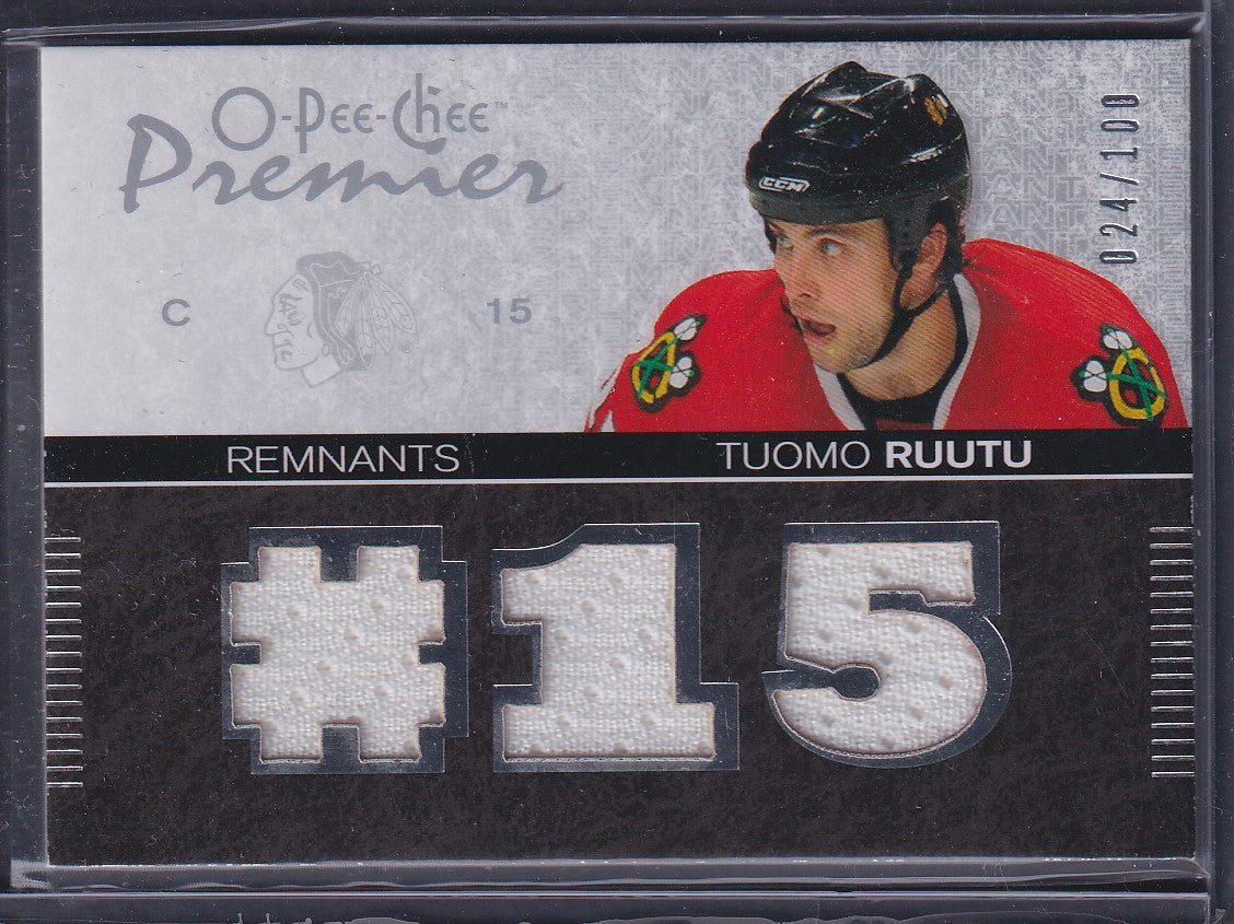 TUOMO RUUTU - 2007 O-Pee-Chee Premier Remnants Patch #PR-TR, /100