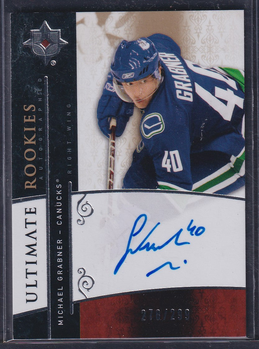 MICHAEL GRABNER - 2009 Upper Deck Ultimate Rookies Auto #125, /299