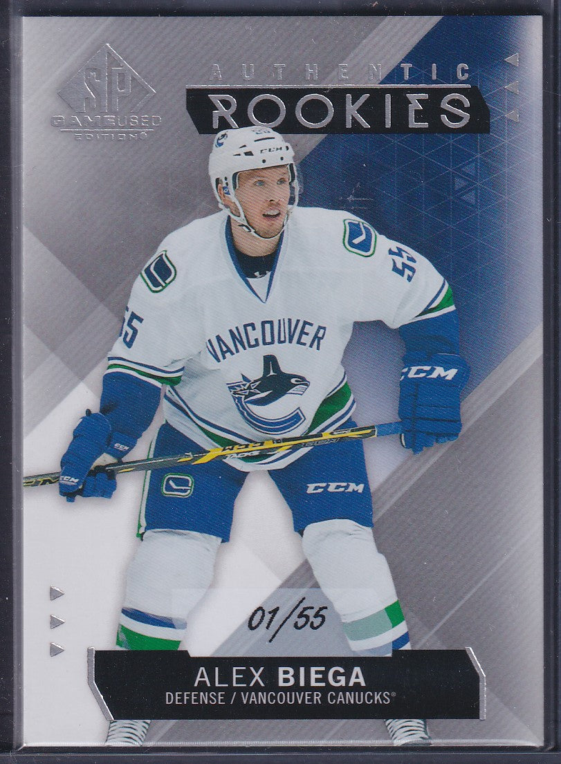 ALEX BIEGA - 2015 Upper Deck SP Game Used Authentic Rookies #166, /55