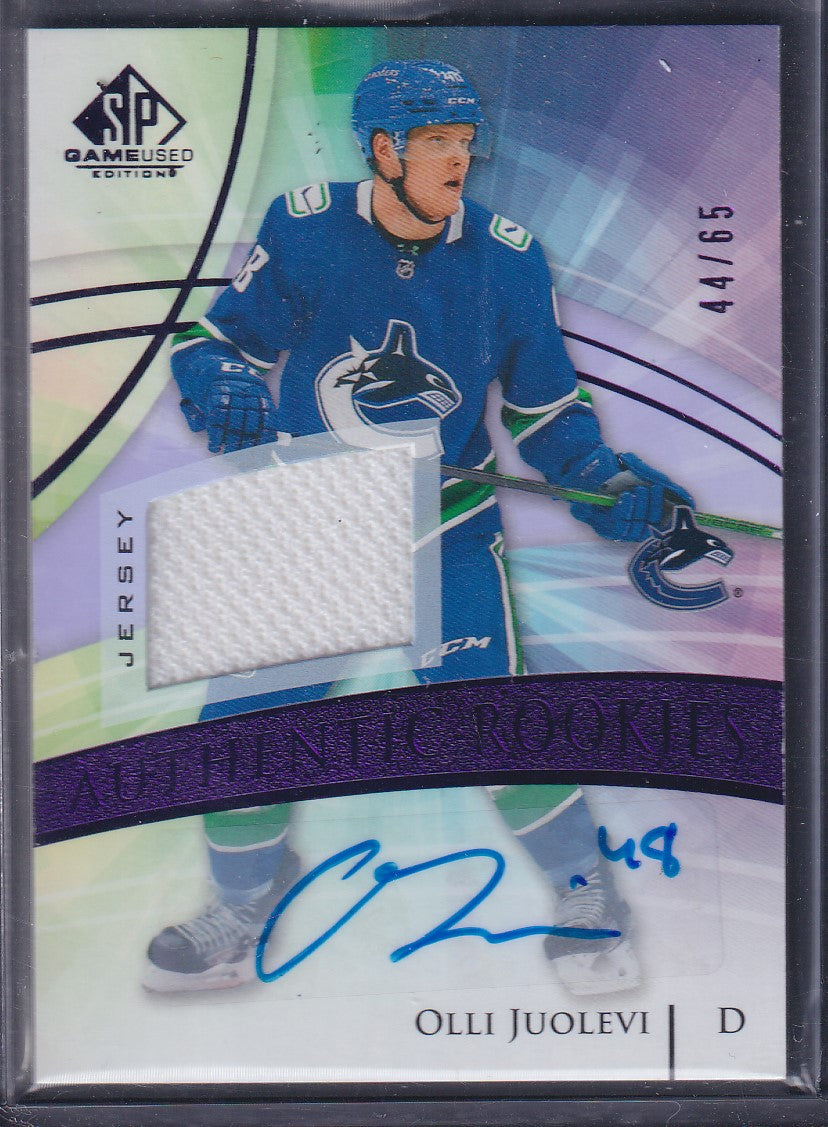 OLLI JUOLEVI - 2020 SP Game Used Authentic Rookies Auto Patch #164, /65