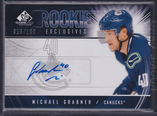 MICHAEL GRABNER - 2009 SP Game Used Rookie Exclusives Auto #RE-GR, /100