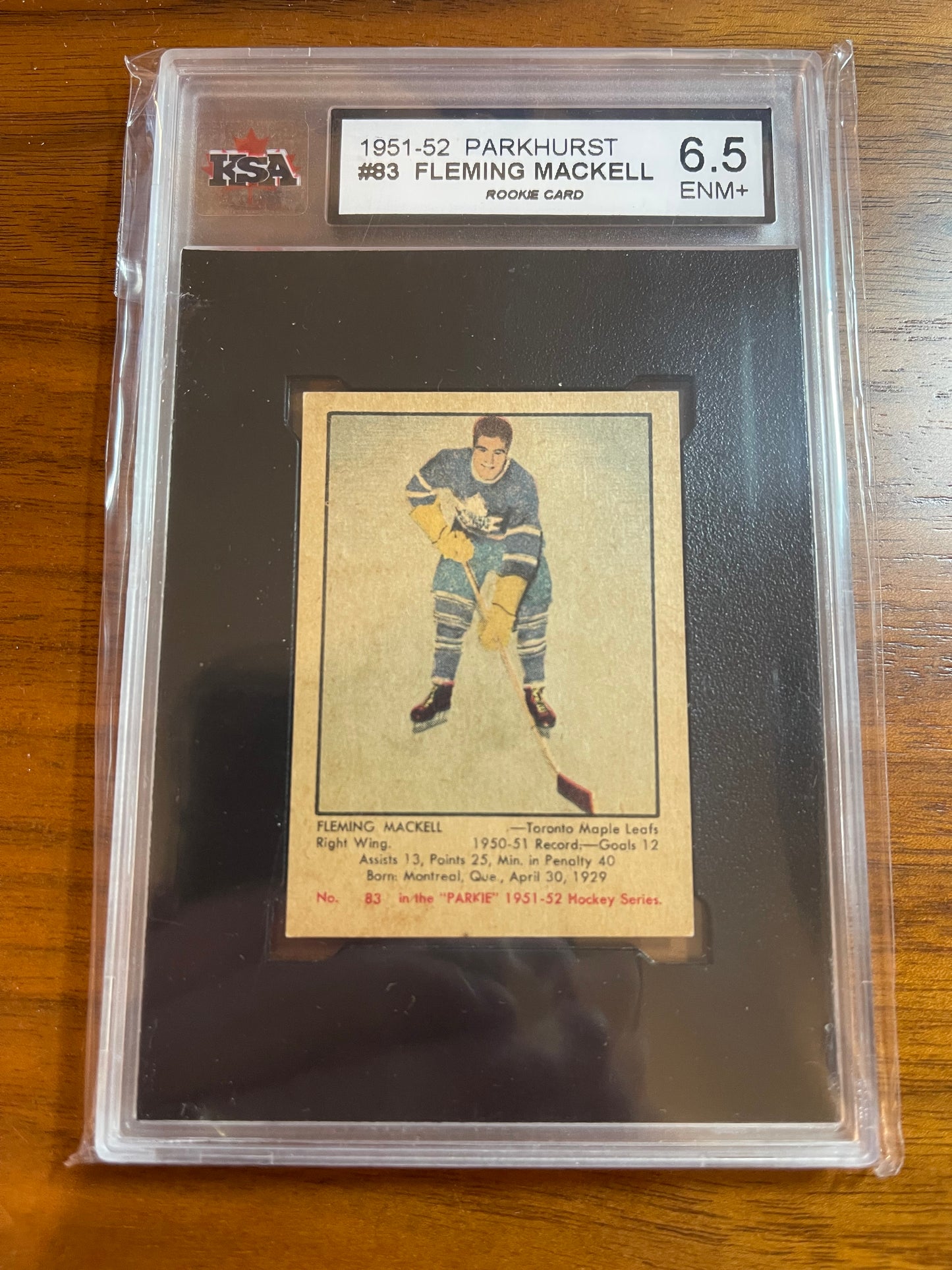 FLEMING MACKELL - 1951 Parkhurst Rookie #83, KSA 6.5