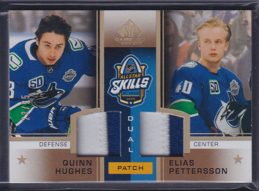 HUGHES / PETTERSSON - 2020 SP Game Used All Star Skills Dual Patch #ASD-PH, /25