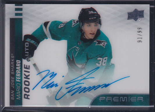 MARIO FERRARO - 2019 Upper Deck Premier Rookie Auto #AR-FE, /99
