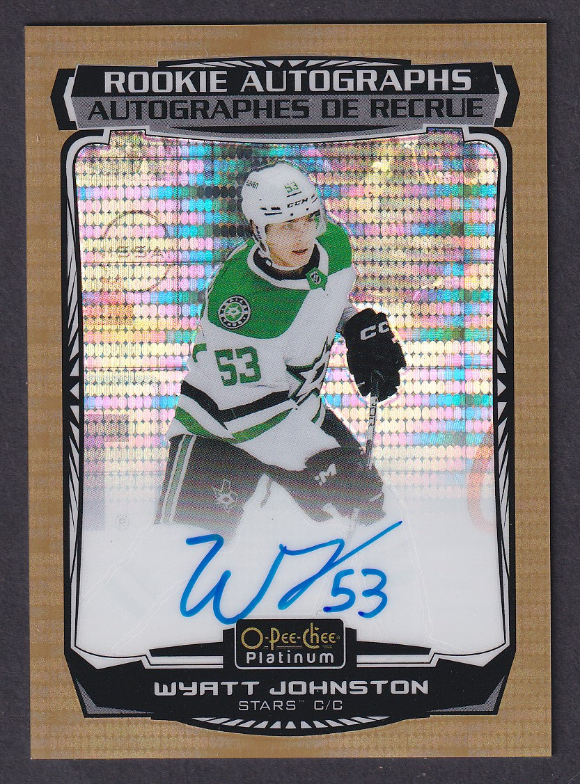 WYATT JOHNSTON - 2022 O-Pee-Chee Plat Rookie Autographs SEISMIC GOLD #R-WJ, /25