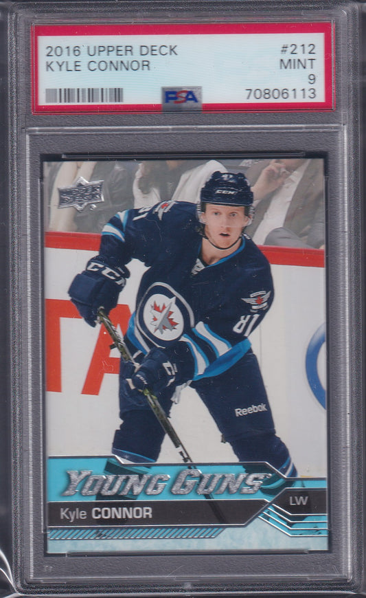 KYLE CONNOR - 2016 Upper Deck Young Guns #212, PSA 9
