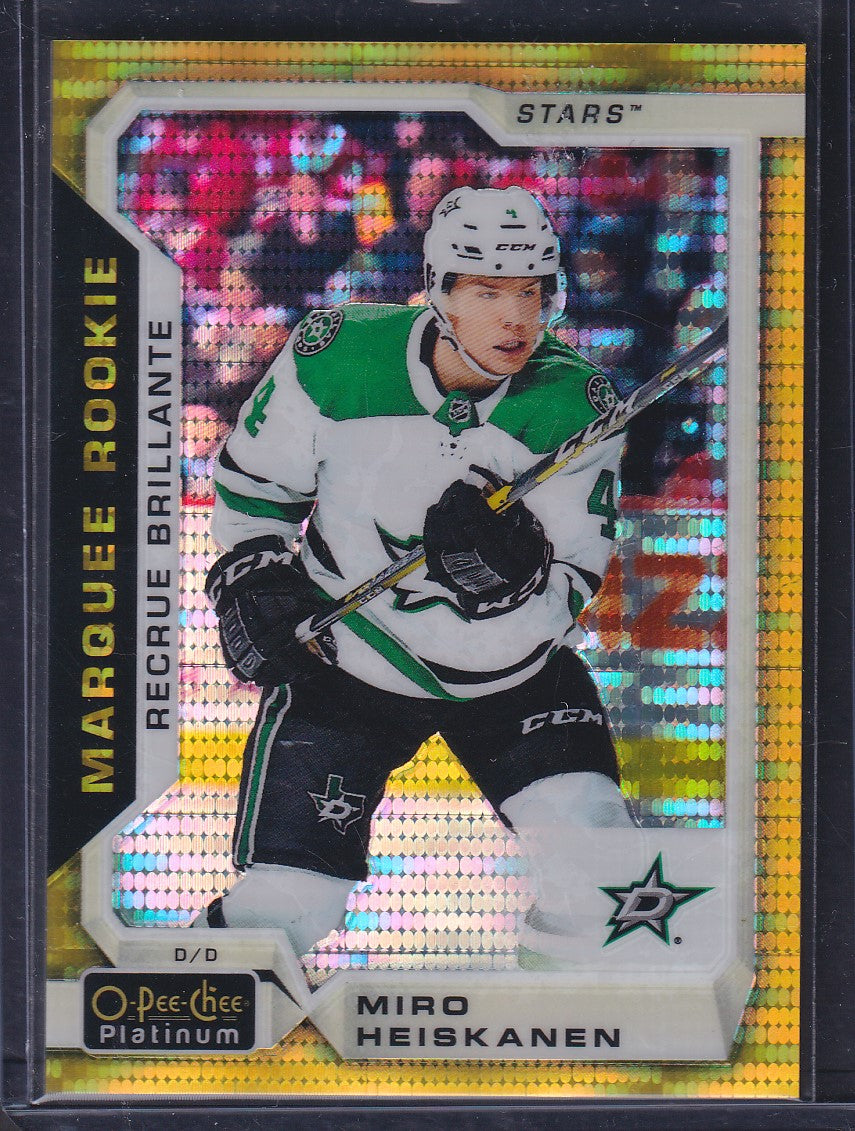 MIRO HEISKANEN - 2018 O-Pee-Chee Marquee Rookie SEISMIC GOLD #175, /50