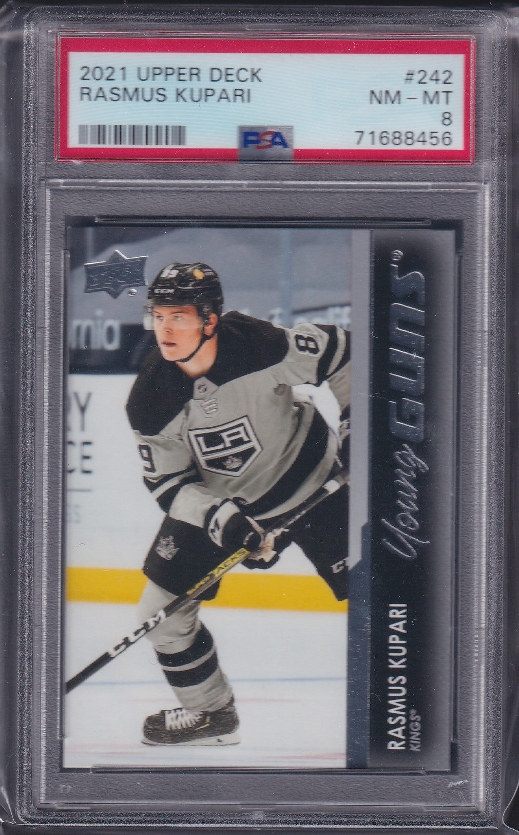 RASMUS KUPARI - 2021 Upper Deck Young Guns #242, PSA 8