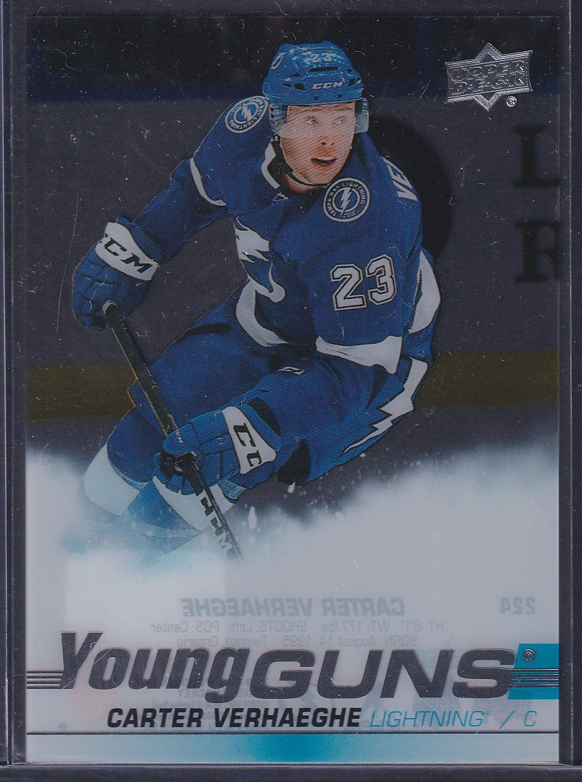 CARTER VERHAEGHE - 2019 Upper Deck Young Guns CLEAR CUT #224
