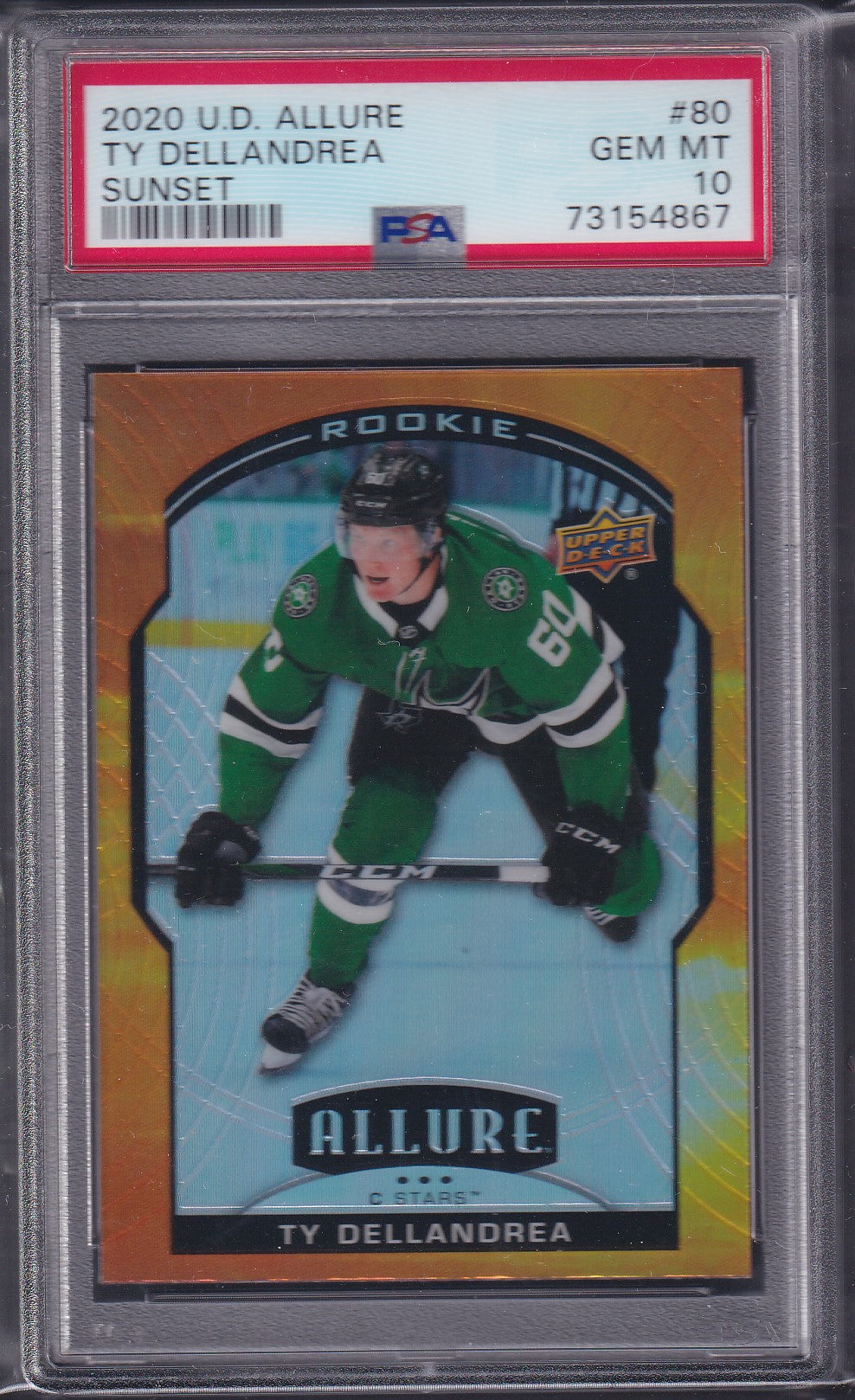 TY DELLANDREA - 2020 Upper Deck Allure Rookie SUNSET #80, PSA 10