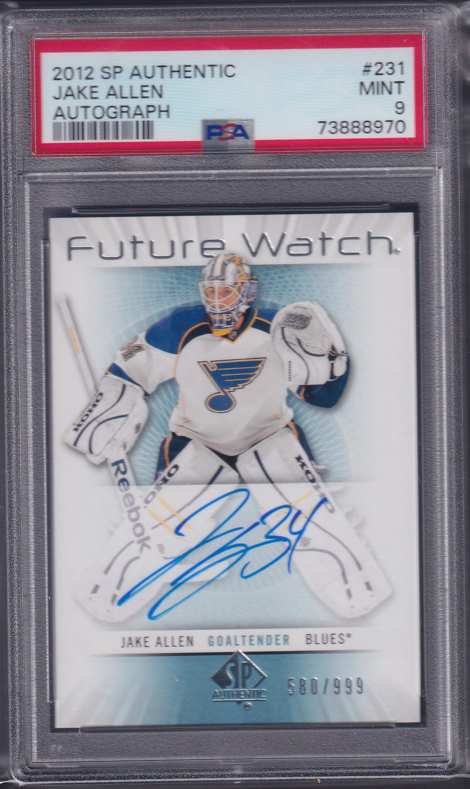 JAKE ALLEN - 2012 SP Authentic Future Watch Auto #231, /999, PSA 9